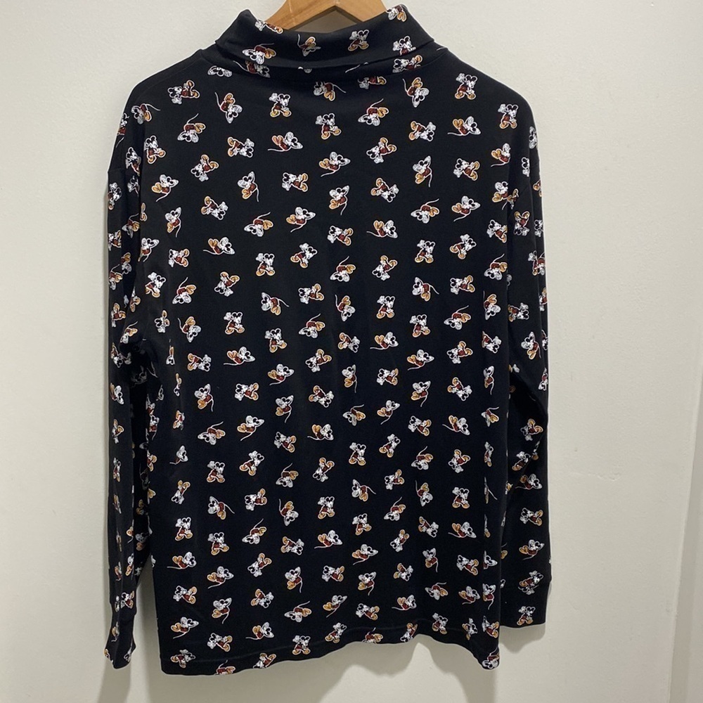 VINTAGE Womens 80s Mickey Mouse Disney Novelty Cotton Black Turtleneck Sz L - Picture 5 of 5